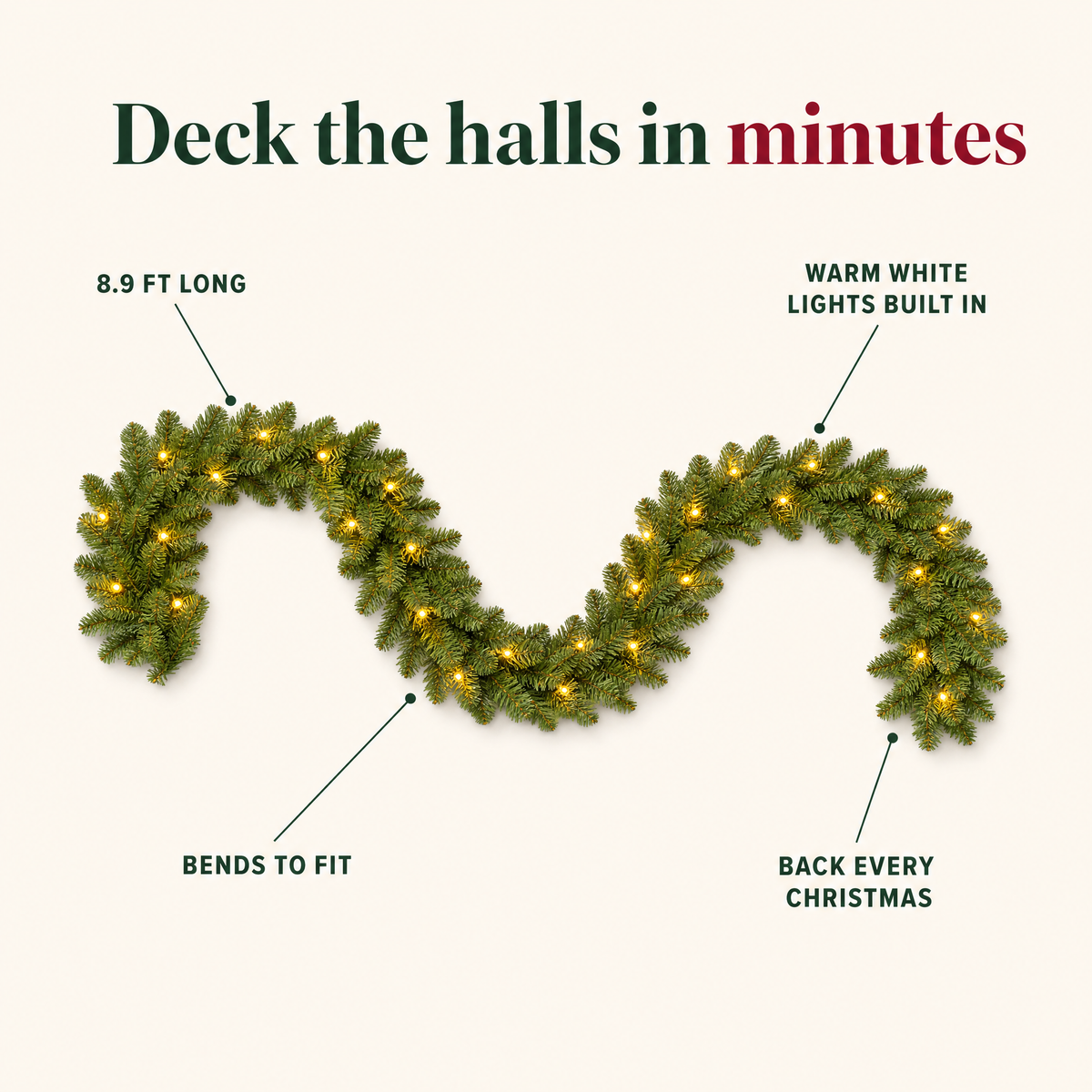 Pine & Glow™ Pre-Lit Christmas Garland